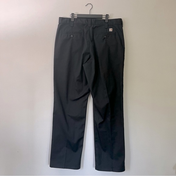 Carhartt Black Blended Twill Flate Front Work Pants Men's Size 36 x 32 - Picture 2 of 7